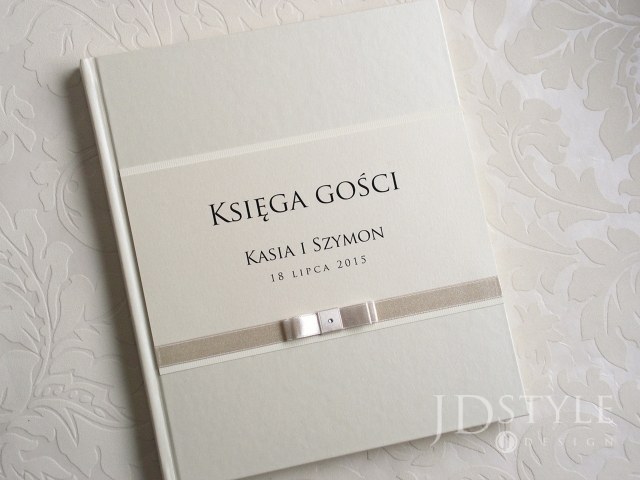 Księga gości uniwersalna eleganckie wesele GL-05-K-(ecru lub biała)
