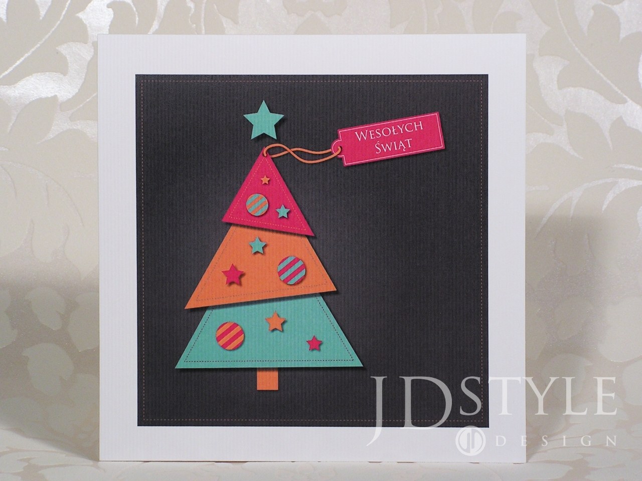 Kartki świąteczne dla firm z choinką, druk logo i koperta gratis, faktura VAT BN-58