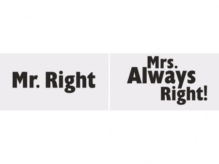 Tabliczki Mr. Right/Mrs. Always Right!, 1op.