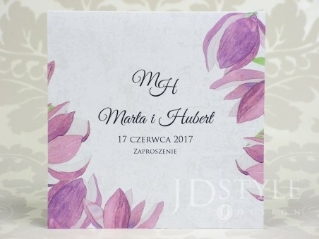 Zaproszenia ślubne wiosenne z kwiatami magnolii FL-21