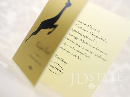 Kartki świąteczne dla firm eleganckie złote otwierane na bok jak książka BN-78