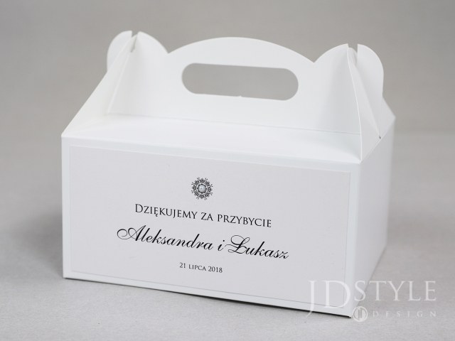 Ślubne pudełka na ciasto eleganckie Pearl PE-PNC