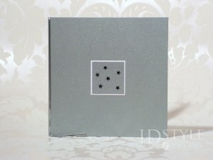 Ręcznie wykonane firmowe kartki świąteczne srebrne BN-03