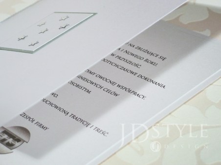 Owierane na bok kartki na święta biznesowe perłowe ręcznie robione BN-04